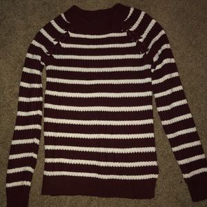 Wine/cream knit sweater